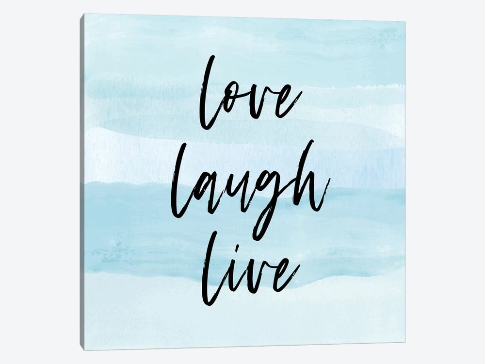 Love Laugh Quote Square by Martina Pavlova 1-piece Canvas Artwork