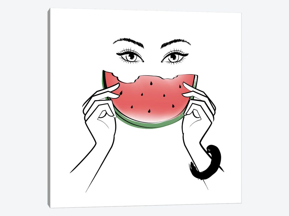 Eating Melon by Martina Pavlova 1-piece Canvas Artwork
