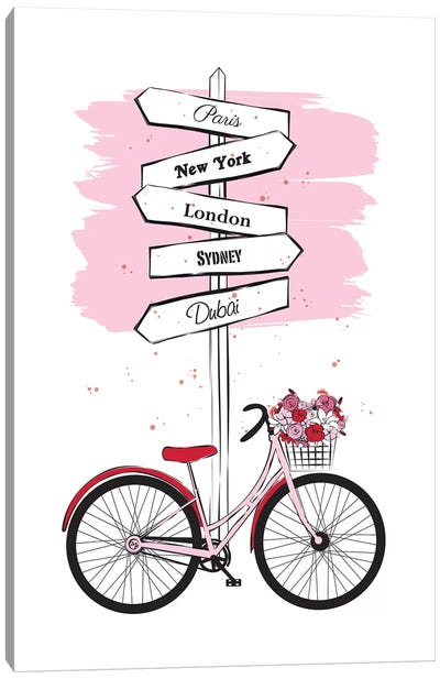 Bike Travels Canvas Art Print - Trendy Mom