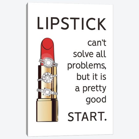 Lipstick Quote Canvas Print #PAV403} by Martina Pavlova Canvas Print