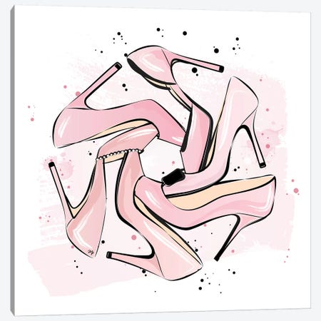 Pink Heels Canvas Print #PAV40} by Martina Pavlova Canvas Artwork