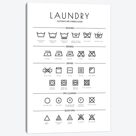 Laundry Symbols Canvas Print #PAV416} by Martina Pavlova Art Print