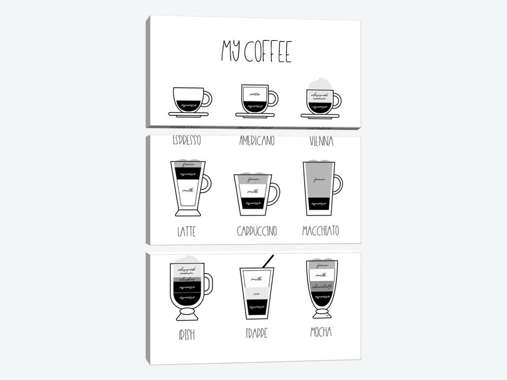 My Coffee Chart by Martina Pavlova 3-piece Canvas Print