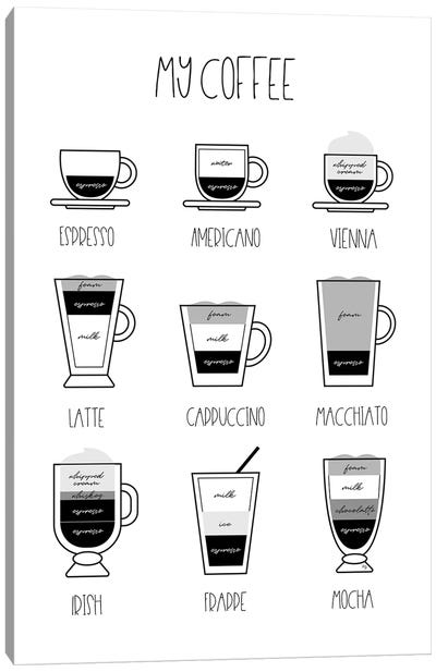 My Coffee Chart Canvas Art Print - Martina Pavlova Food & Drinks