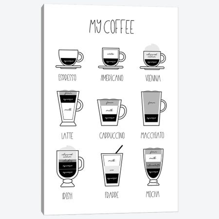 My Coffee Chart Canvas Print #PAV417} by Martina Pavlova Canvas Print