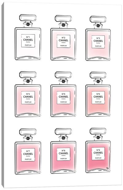 Pink Perfumes Canvas Art Print - Perfume Bottles