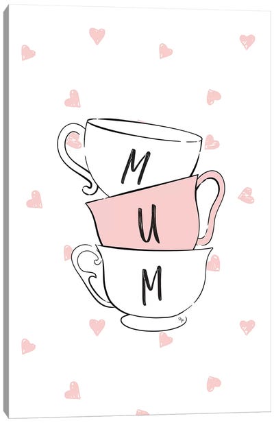 Mum Cups Canvas Art Print - Coffee Art
