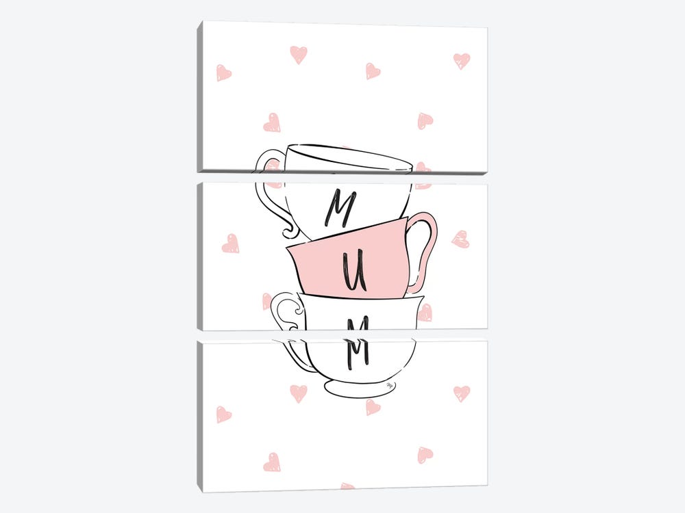 Mum Cups by Martina Pavlova 3-piece Canvas Artwork