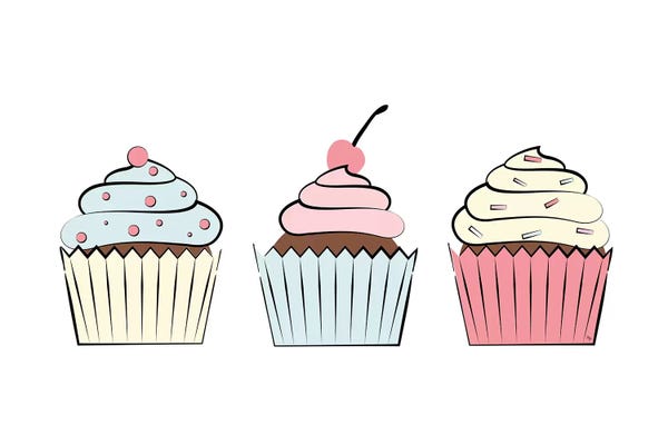 Minimalist Décor: Three Cupcakes by Martina Pavlova