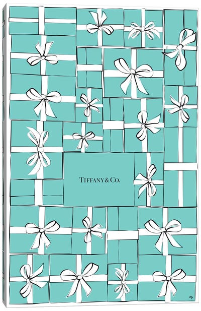 Tiffany Boxes Canvas Art Print - Martina Pavlova Fashion Brands