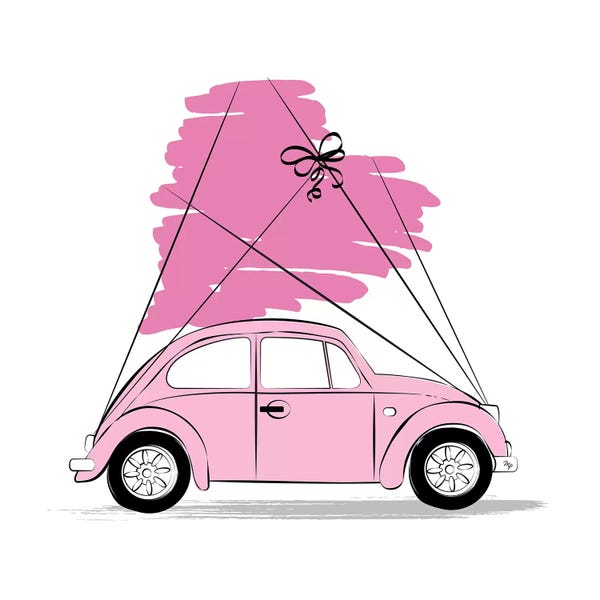 Kids Transportation Art: Love Car by Martina Pavlova