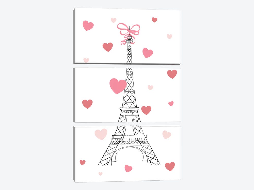 Love In Paris by Martina Pavlova 3-piece Canvas Artwork