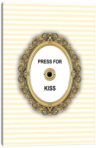 Kiss Button Canvas Art Print - Stripe Patterns
