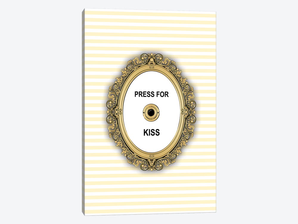Kiss Button by Martina Pavlova 1-piece Canvas Art