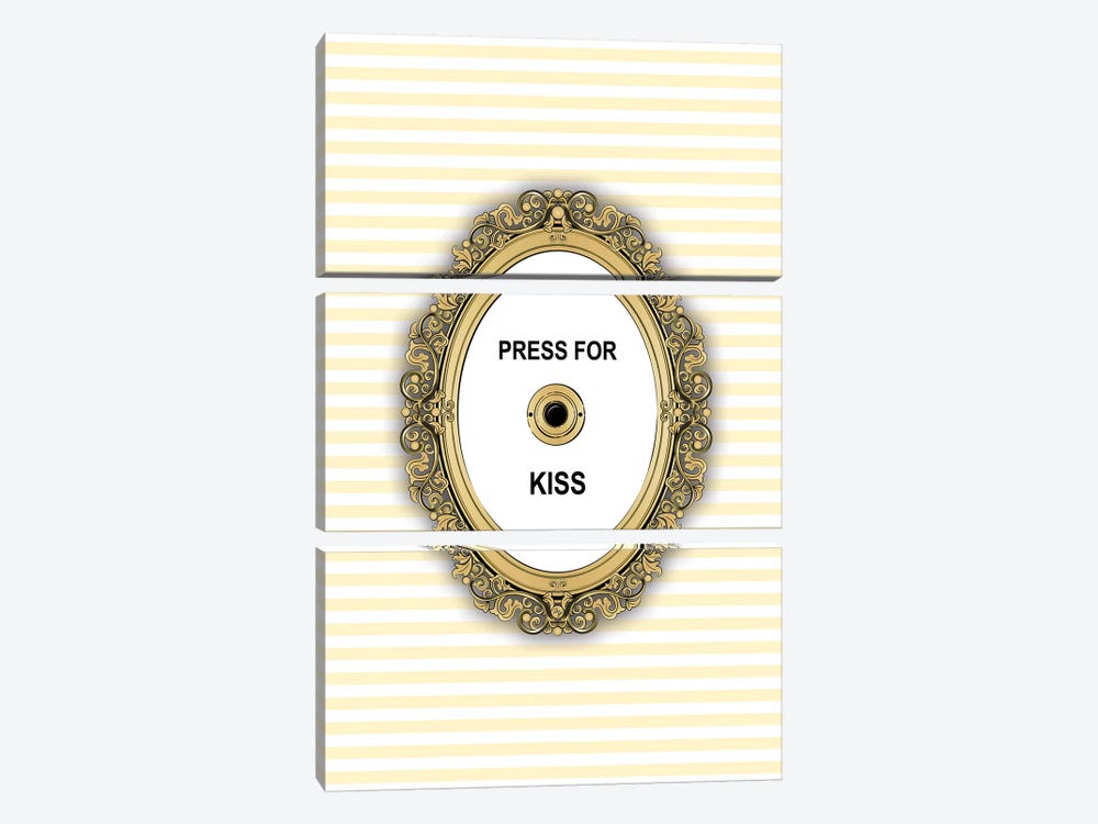 Kiss Button by Martina Pavlova 3-piece Canvas Art