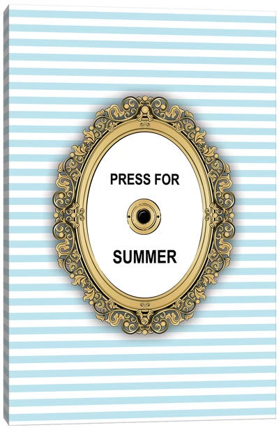 Summer Button Canvas Art Print - Stripe Patterns