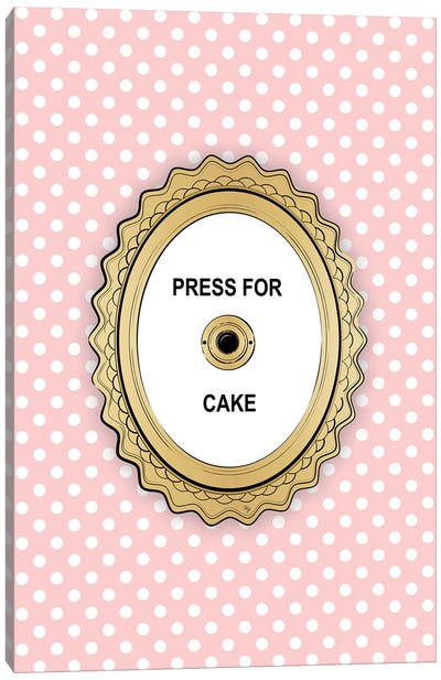 Press For Cake Canvas Art Print - Polka Dot Patterns