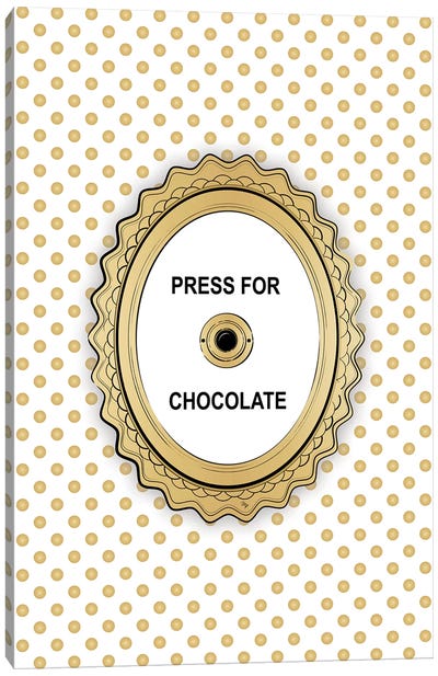 Press For Chocolate Canvas Art Print - Polka Dot Patterns
