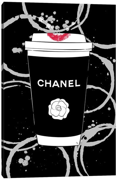 Chanel Coffee Canvas Art Print - Martina Pavlova Fashion Brands