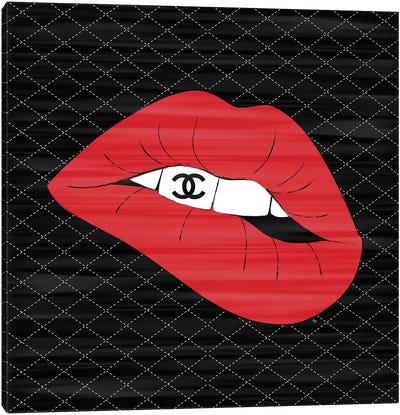 Chanel Lips Canvas Art Print - Beauty & Spa
