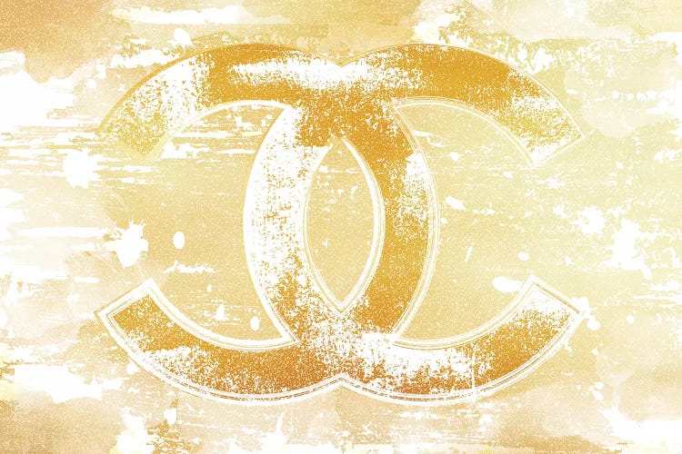 Chanel Logo Gold Art Print by Martina Pavlova