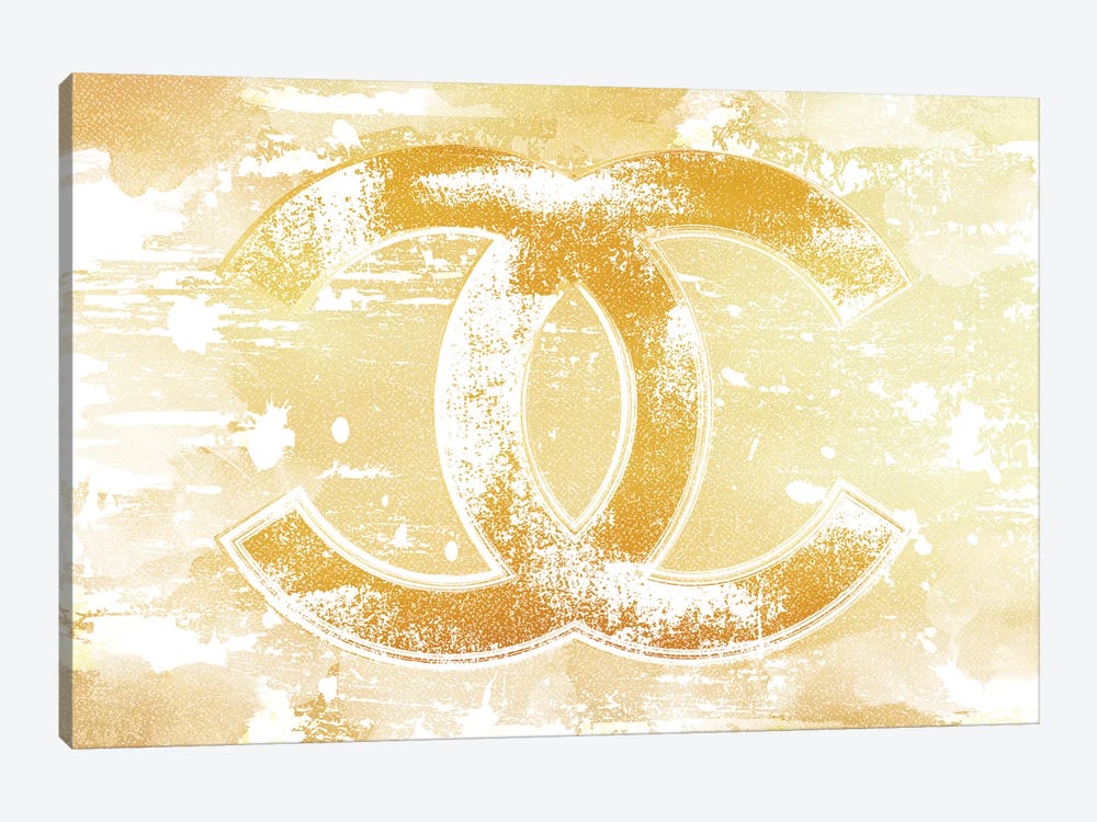 Chanel Logo Gold by Martina Pavlova 1-piece Canvas Print