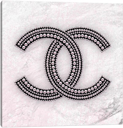 Chanel Logo Pink Canvas Art Print - Martina Pavlova Fashion Brands