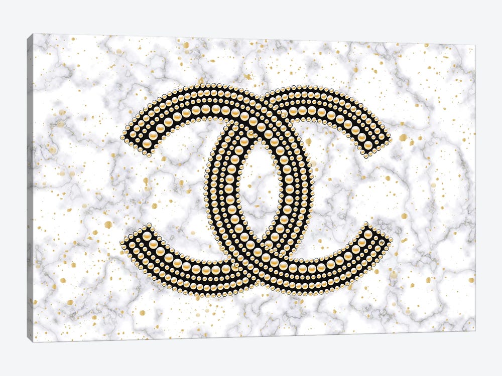 Chanel On Marble Canvas Art by Martina Pavlova | iCanvas