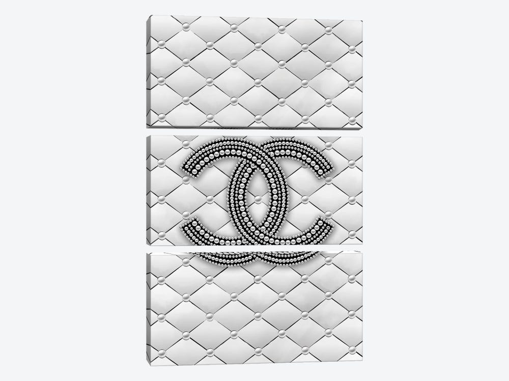 Chanel Pearl Logo by Martina Pavlova 3-piece Canvas Wall Art
