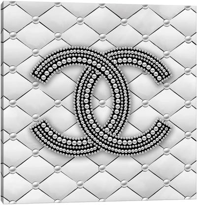 Chanel Pearl Logo I Canvas Art Print - Typography