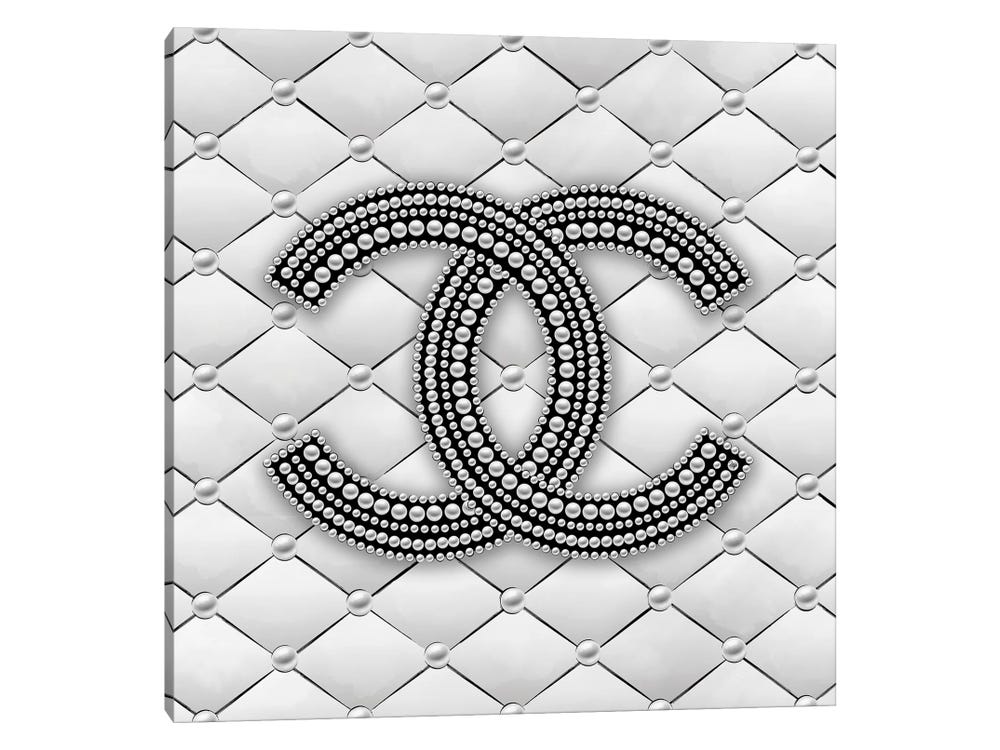 Chanel Pearl Logo I - Martina Pavlova Canvas Wall Art Print ( Fashion > Fashion Brands > Chanel art) - 12x12 in