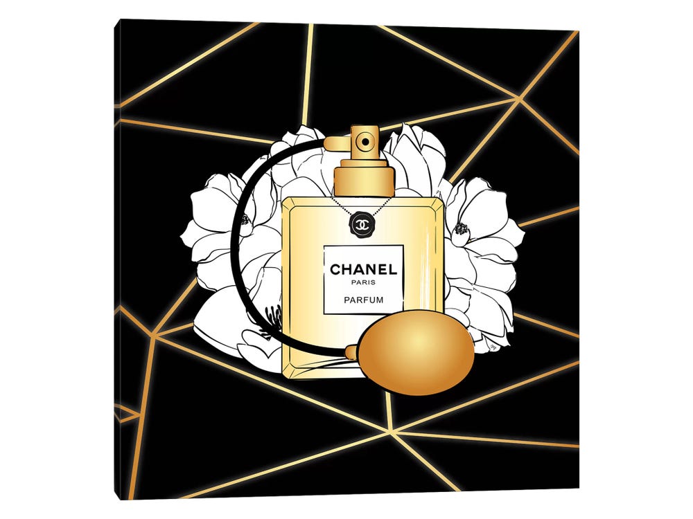 Chanel Perfume Canvas Wall Art by Martina Pavlova