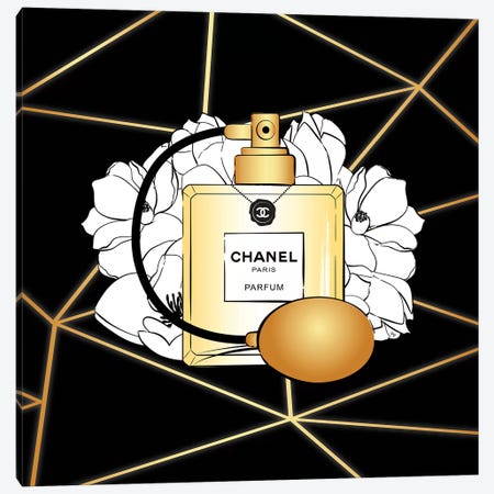 Chanel Perfume Canvas Print #PAV485} by Martina Pavlova Canvas Wall Art