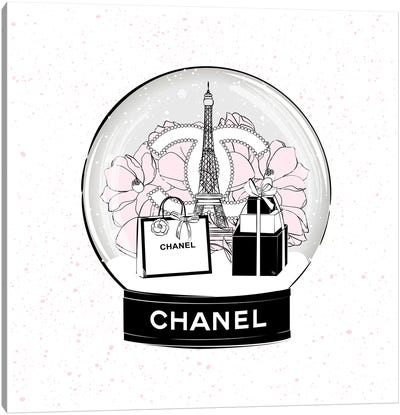 Chanel Snow Ball Canvas Art Print - The Eiffel Tower