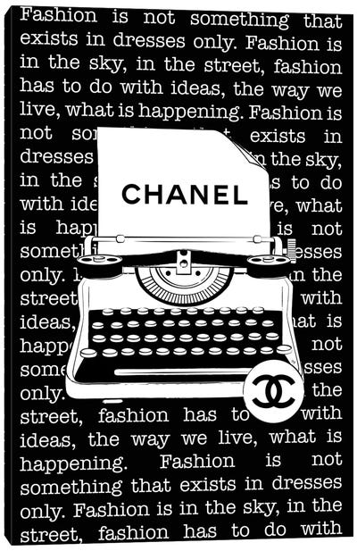 Chanel Typewriter Canvas Art Print - Martina Pavlova Fashion Brands