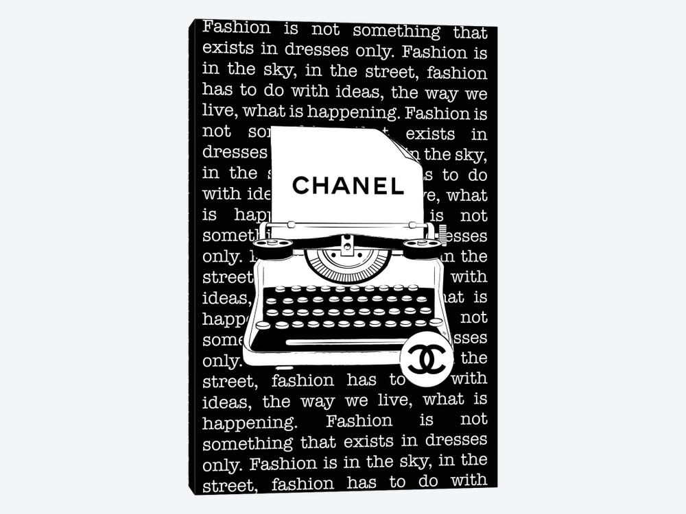 Chanel Typewriter by Martina Pavlova 1-piece Canvas Wall Art