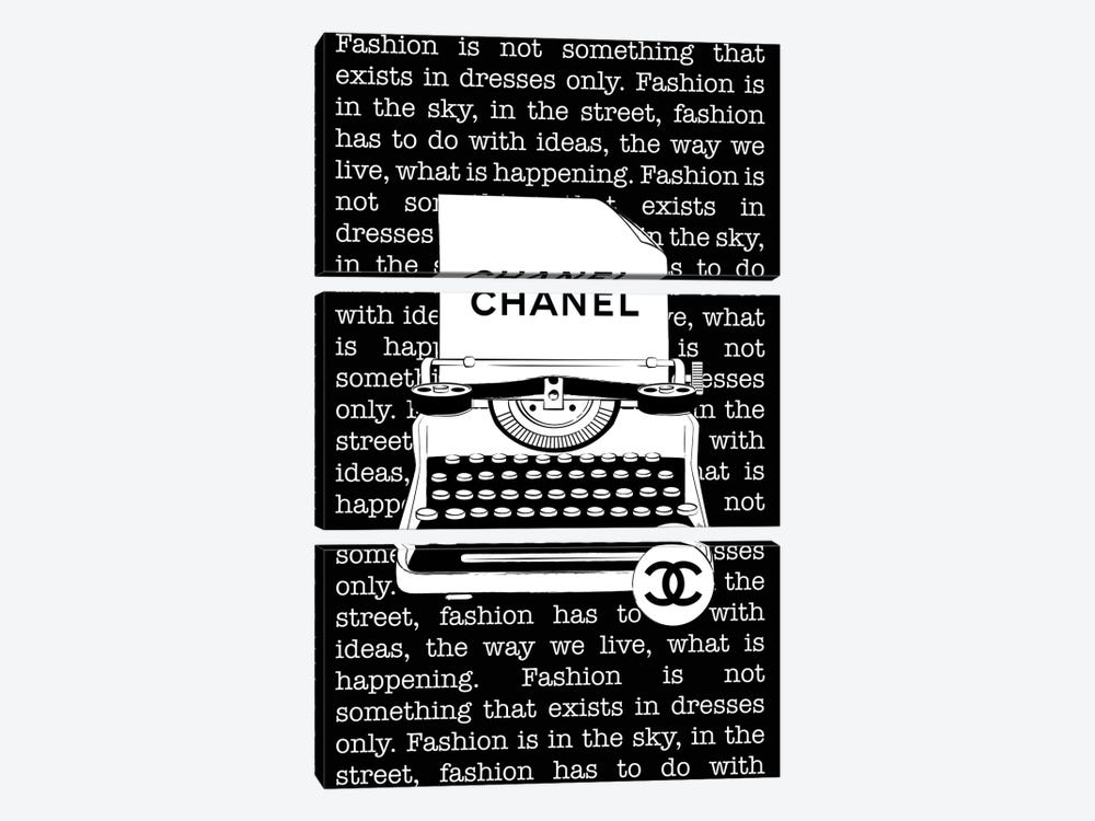 Chanel Typewriter by Martina Pavlova 3-piece Canvas Art