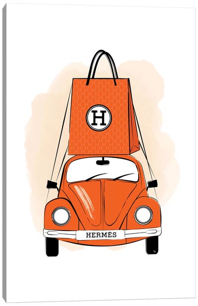 Hermes Car Canvas Art Print - Martina Pavlova Fashion Brands
