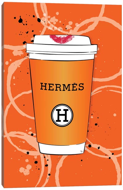 Hermes Coffee Canvas Art Print - Martina Pavlova Fashion Brands
