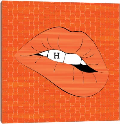 Hermes Lips Canvas Art Print - Martina Pavlova Fashion Brands