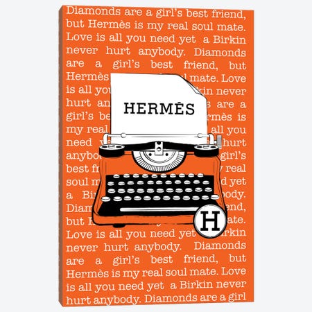Hermes Typewriter Canvas Print #PAV503} by Martina Pavlova Canvas Art