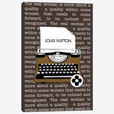 LV Typewriter Canvas Print #PAV515} by Martina Pavlova Canvas Artwork