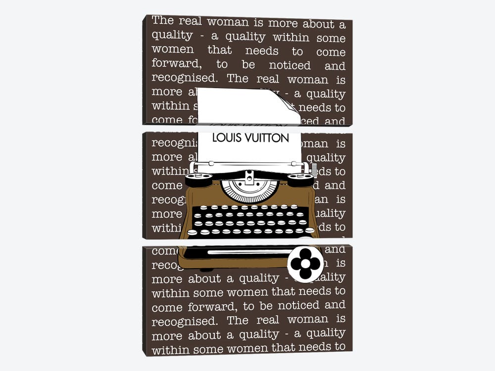 LV Typewriter by Martina Pavlova 3-piece Canvas Art