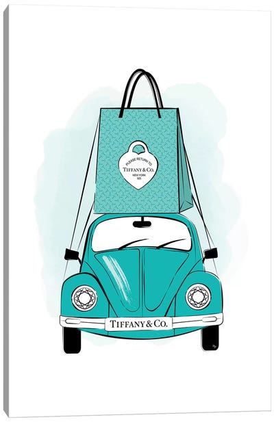 Tiffany Car Canvas Art Print - Martina Pavlova Fashion Brands