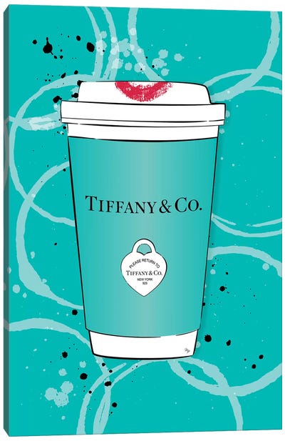 Tiffany Coffee Canvas Art Print - Martina Pavlova Fashion Brands