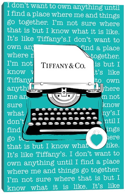Tiffany Typewriter Canvas Art Print - Martina Pavlova Fashion Brands