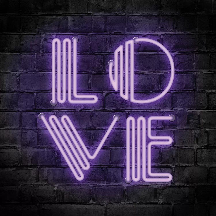 Neon Love Purple by Martina Pavlova wall art