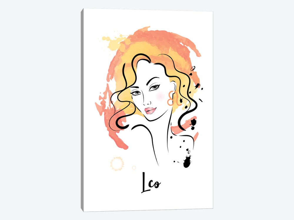 Leo Horoscope Sign by Martina Pavlova 1-piece Canvas Print