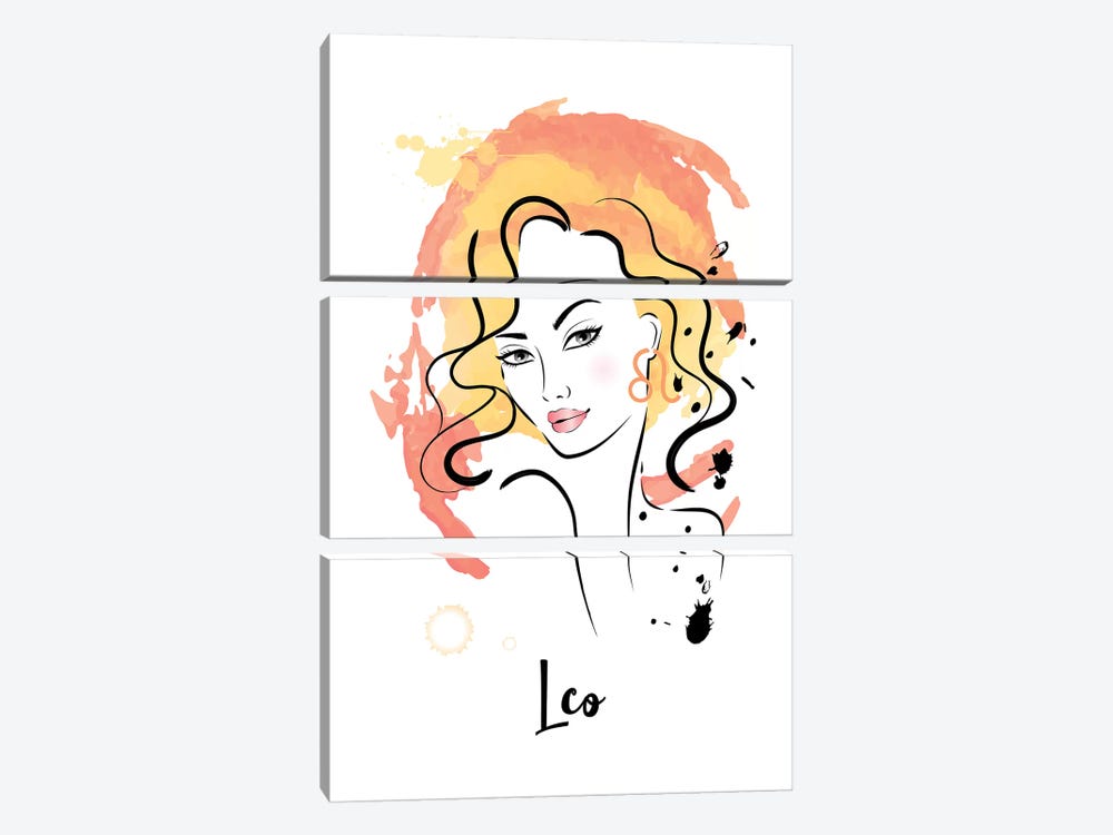 Leo Horoscope Sign by Martina Pavlova 3-piece Art Print