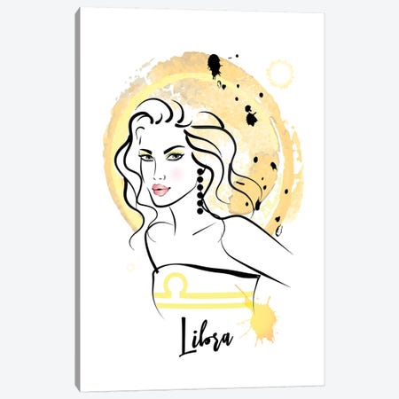 Libra Horoscope Sign Canvas Print #PAV542} by Martina Pavlova Canvas Wall Art